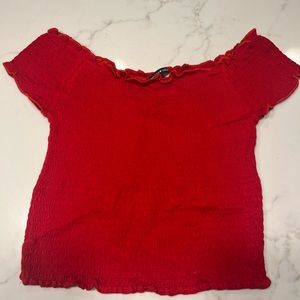 Brandy Melville Red Ruched Crop Top- one size